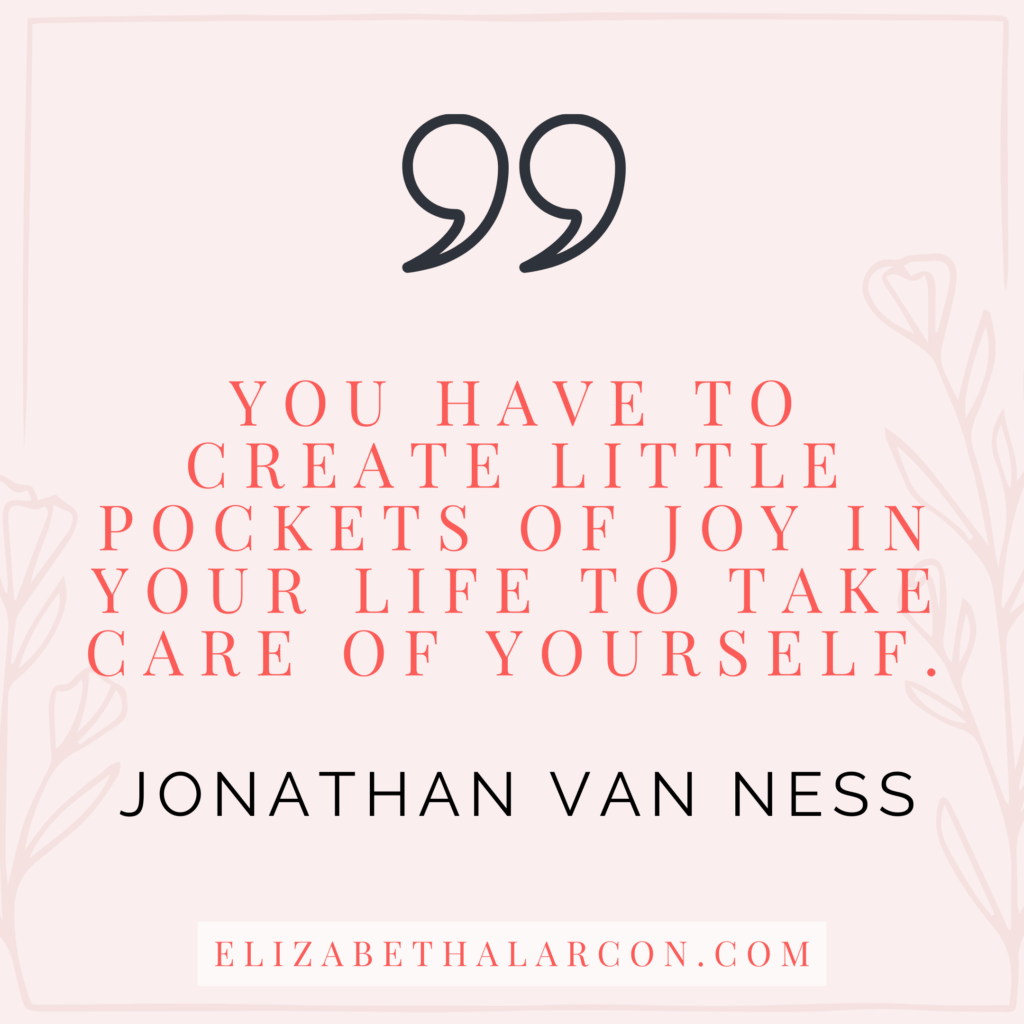 ELIZABETH ALARCON - BLOG POST QUOTES  - The Downfall of Every Successful Freelancer 

You have to create little pockets of joy in your life to take care of yourself. JVN Jonathan Van Ness