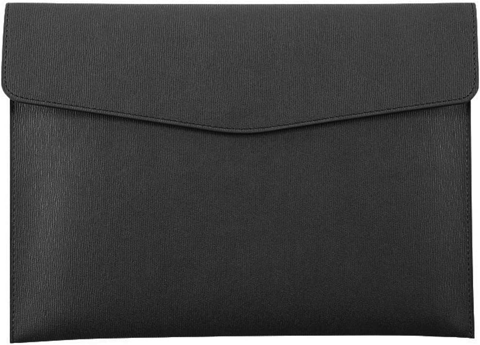 Enyuwlcm PU Leather A4 File Folder Document Holder Waterproof Portfolio Envelope Folder Case with Snap Closure Black