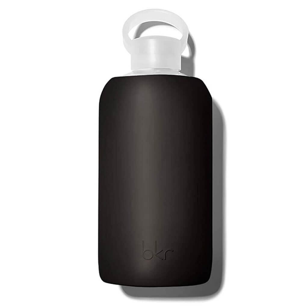 bkr Little 16oz Glass Water Bottle in Jet Black