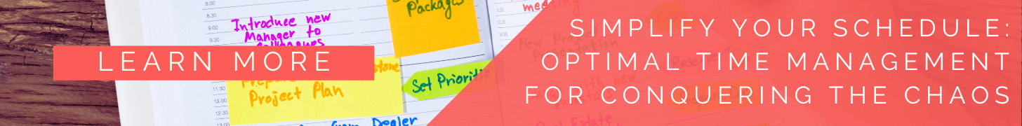 ELIZABETH ALARCON - LEADERBOARD AD - Simplify Your Schedule Optimal Time Management for Conquering the Chaos