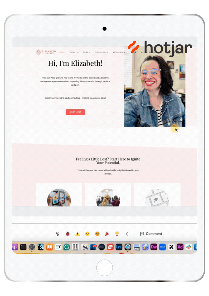 ELIZABETH ALARCON - iPAD MOCKUP - HOTJAR